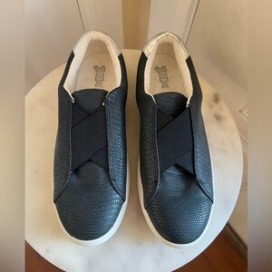 Women’s Black Animal Print Faux Leather Slip On Shoes